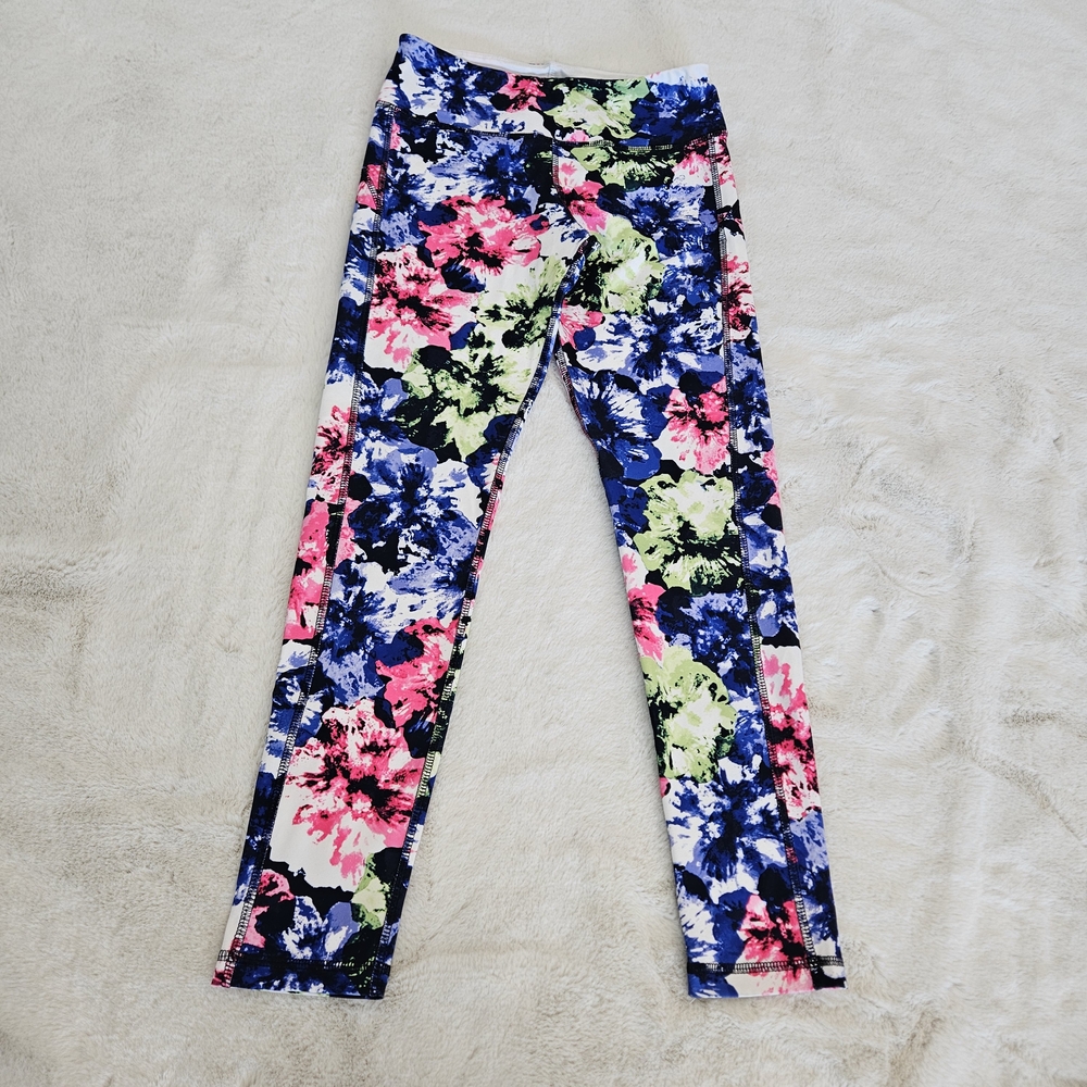 Nike Girls Floral Leggings in Blue, Pink & Green